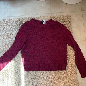 X-Small Red Divided Sweater